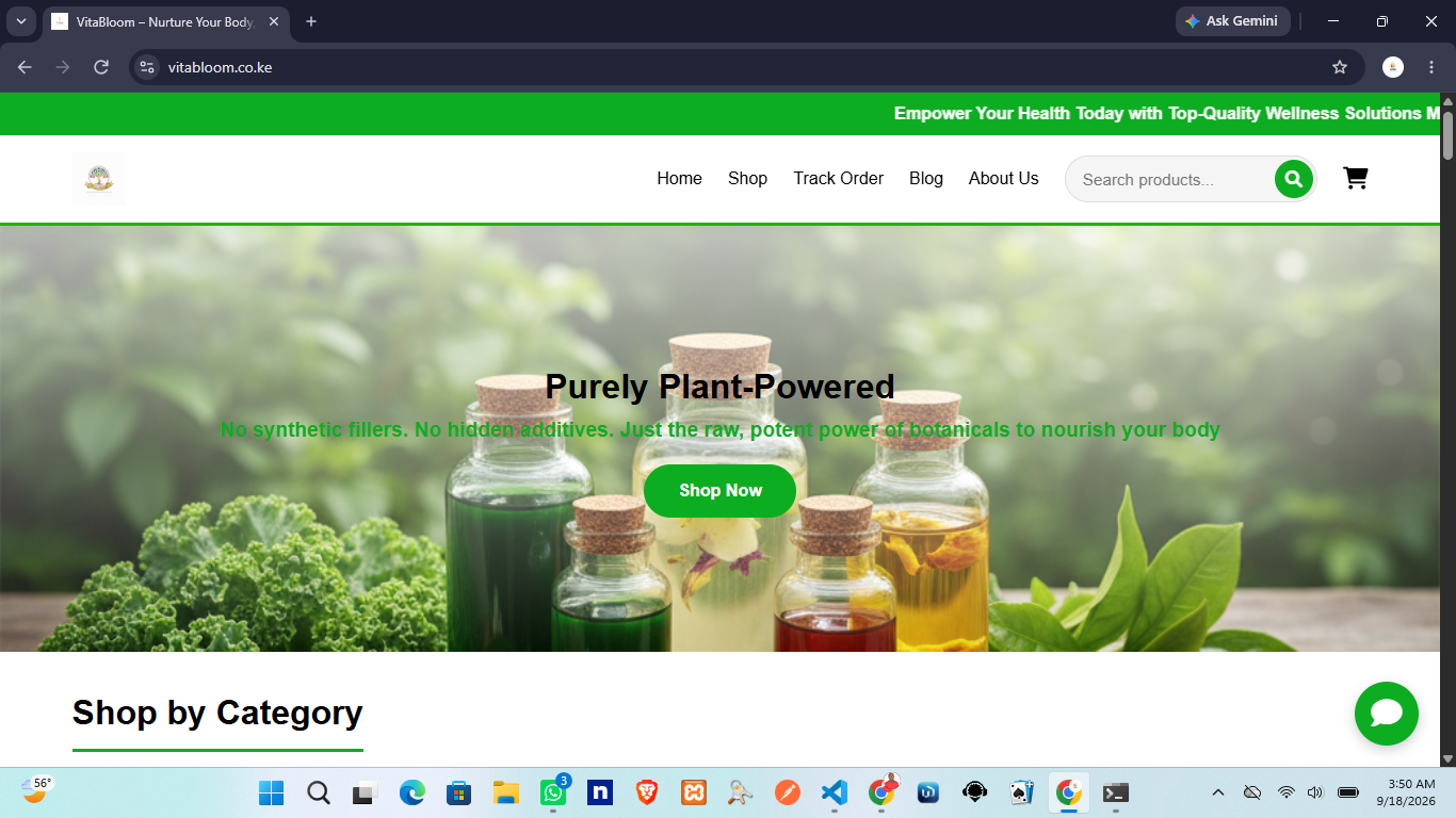 VitaBloom Wellness E-Commerce - Ziro Creative Agency Portfolio