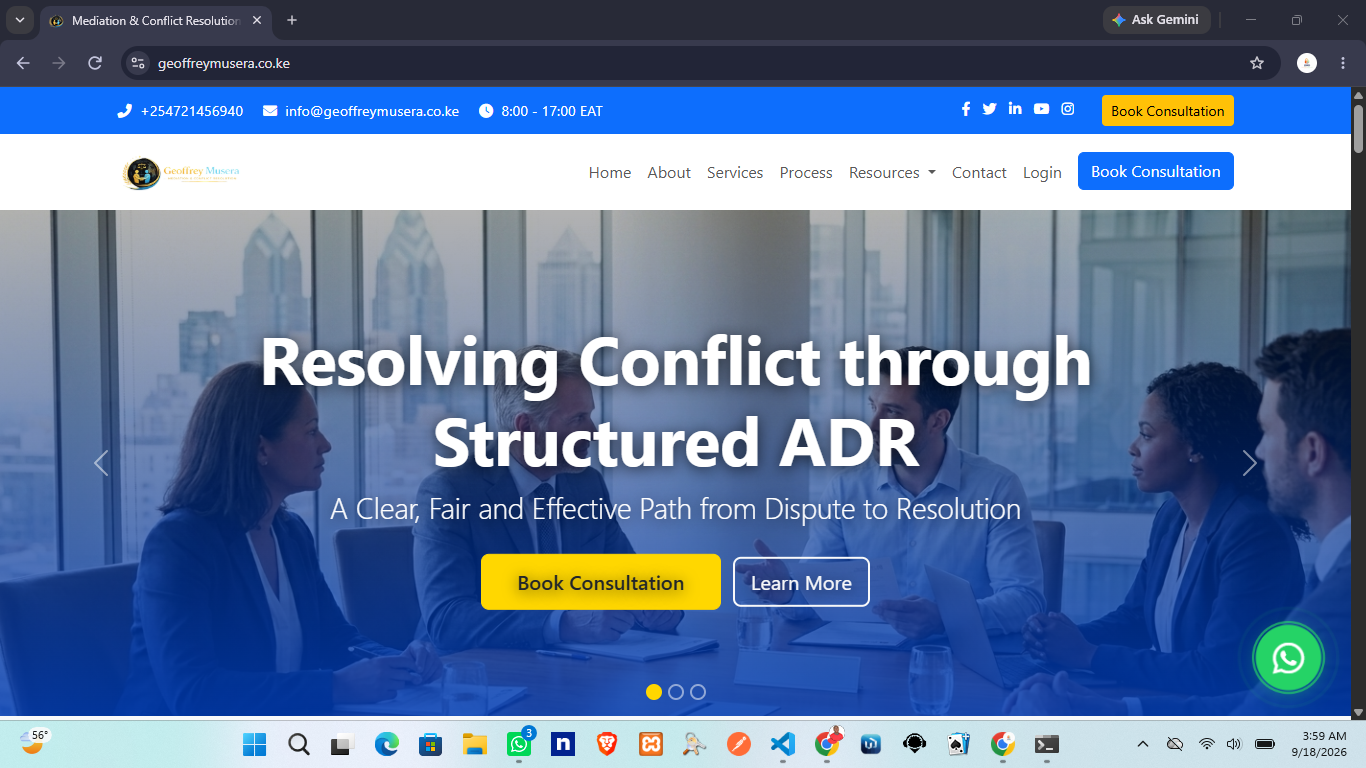 Geoffrey Musera Mediation & ADR - Ziro Creative Agency Portfolio